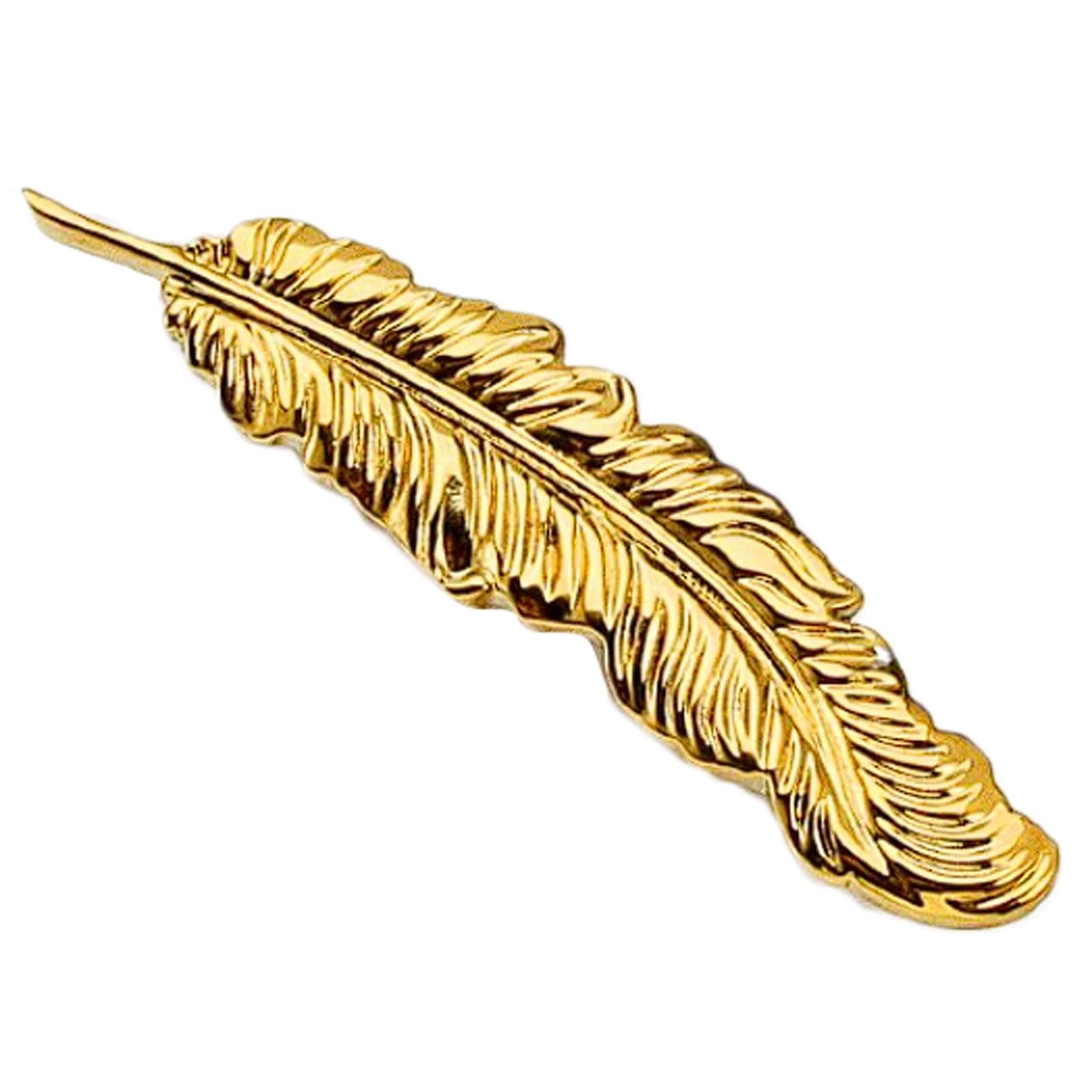 Chenhoju Gold Feathered Brass Cabinet Pulls Double Hole Fixing Ideal For Dressers, Wardrobes, Kitchen Cabinets, And Furniture Hardware Cabinet Pulls(,118Mm)