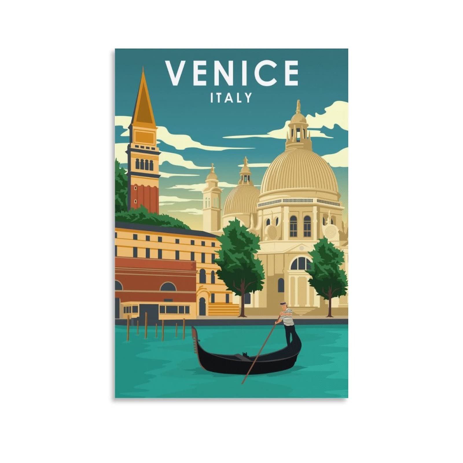 Orbana Unframe-Style Venice Italy Vintage Travel Posters 08X12inch(20X30cm) Canvas Print For Living Room, Bedroom, Dorm, Home, Office Wall Decoration