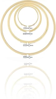 Sponsored Ad – Bamboo Embroidery Hoop Set - 4 Sizes (3, 4, 6, 8 inches) Circle Cross Stitch Hoops for Art, Craft, and Sewing - 4 Pieces