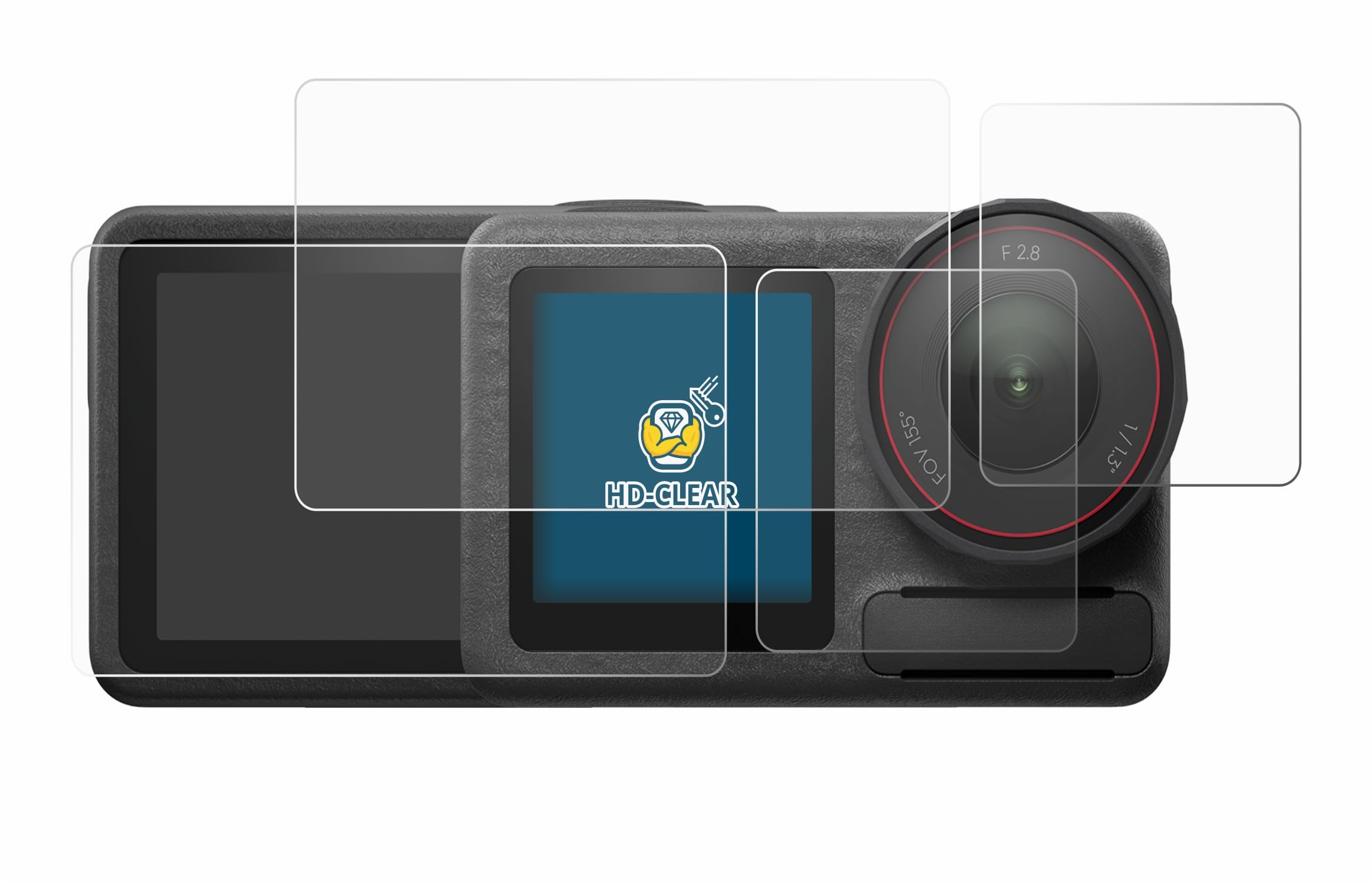 Kit De Protection Pour DJI Osmo Action 5 Pro - 6 Films Verre Trempé + 2 Capuchons Objectif + 2 Cordons - Anti-rayures, 9H, Installation Sans Bulles