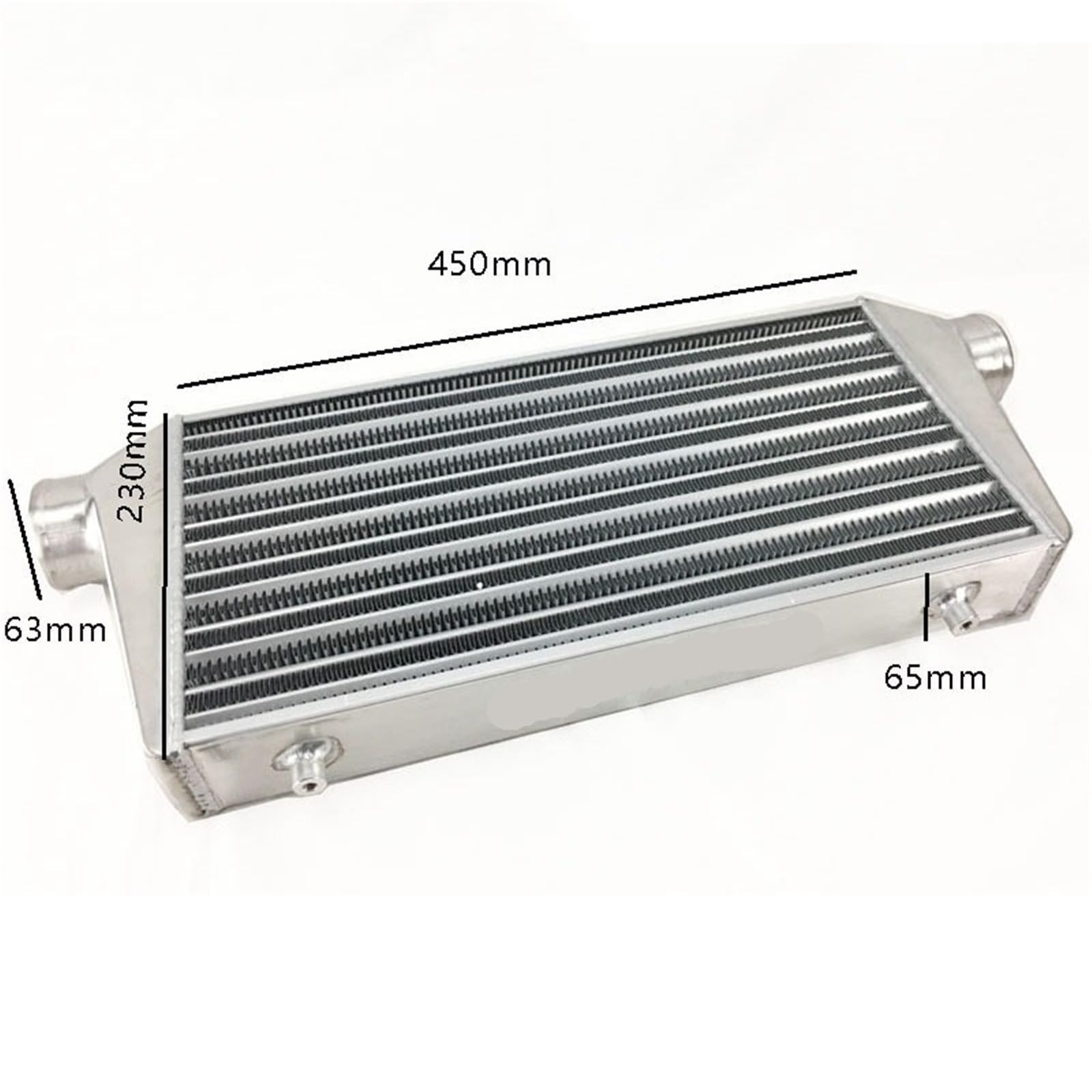 Radiador del coche Barra y placa de intercooler turbo universal 450 x 230 65 mm, diámetro exterior 63, montaje frontal Radiador refrigeración
