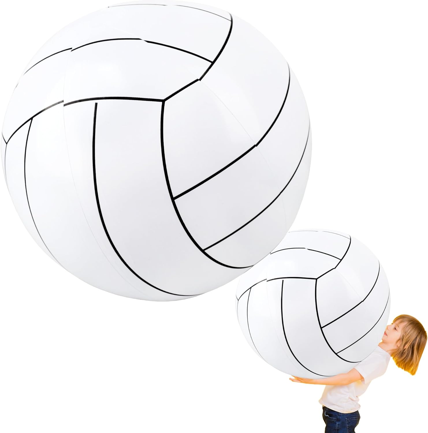 40 Inches Giant Inflatable Basketball Footballs Baseball Volleyball Large Inflatable Beach Ball Sports Pool Ball for Outdoor Activity Summer Sports