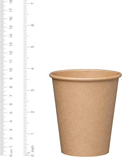 Miniatura 2 de GUSTO 300 vasos de papel desechables de estraza de 10 onzas, tazas de café caliente marrón sin blanquear, tazas ecológicas (paquete anteriormente
