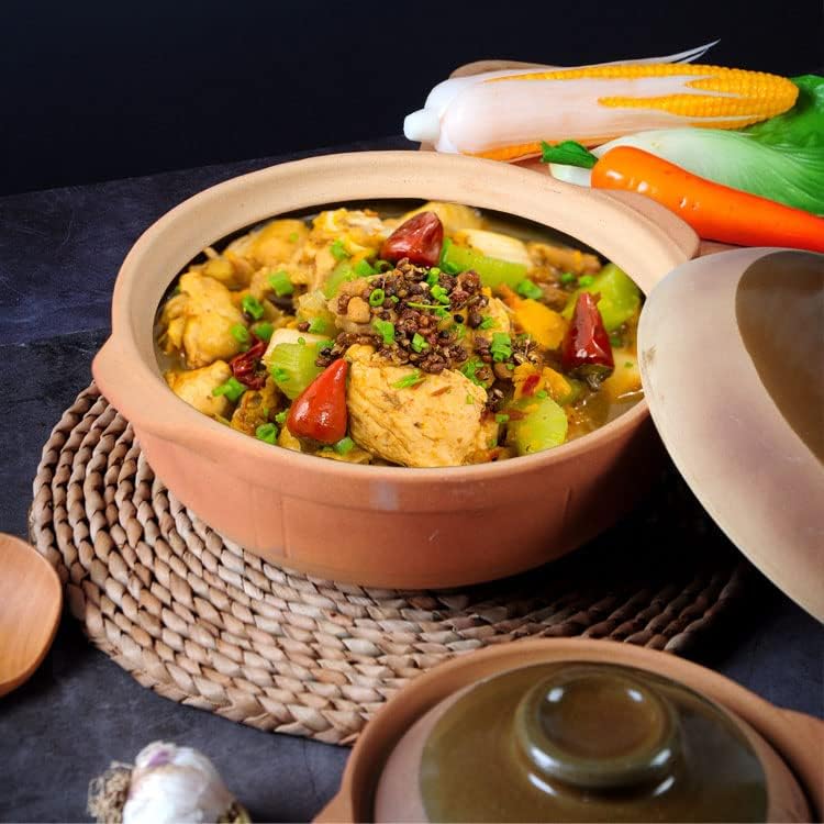 Miniatura 3 de Cuencos de cazuela de cebolla francesa Sopa Crock Retro Arcilla Cerámica con Tapa Cocinar Sopa Shaguo (DR24cm)