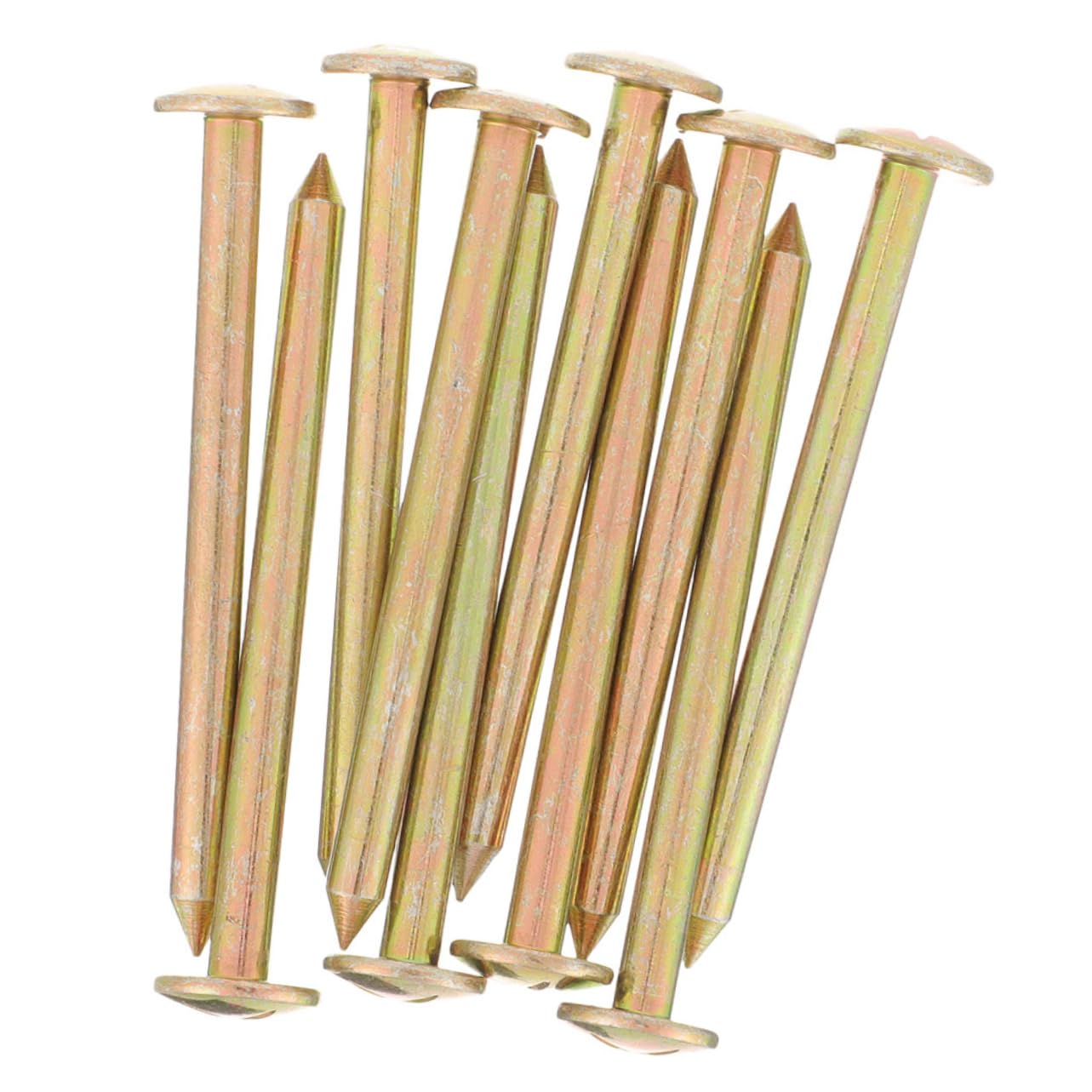 KONTONTY 12pcs Stainless Steel Lawn Stakes and Survey Border Footprint Line Pins for Marking out Pegs, Property Markers and Garden Marker, Easy to Install for Daily Use and Landscaping