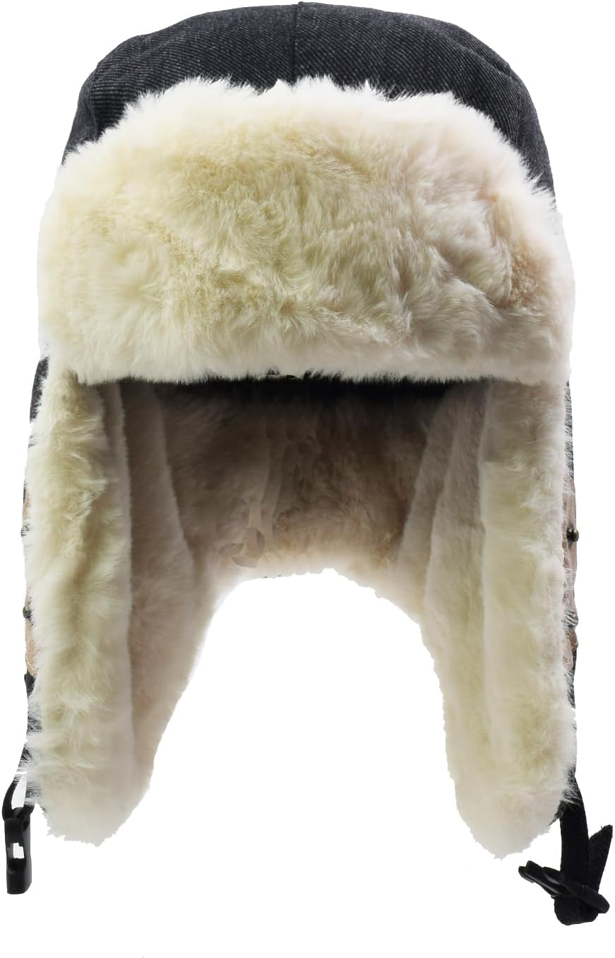 Ushanka Trapper Hat for Women Men with Faux Fur Outdoor Winter Aviator Hat - Image 2