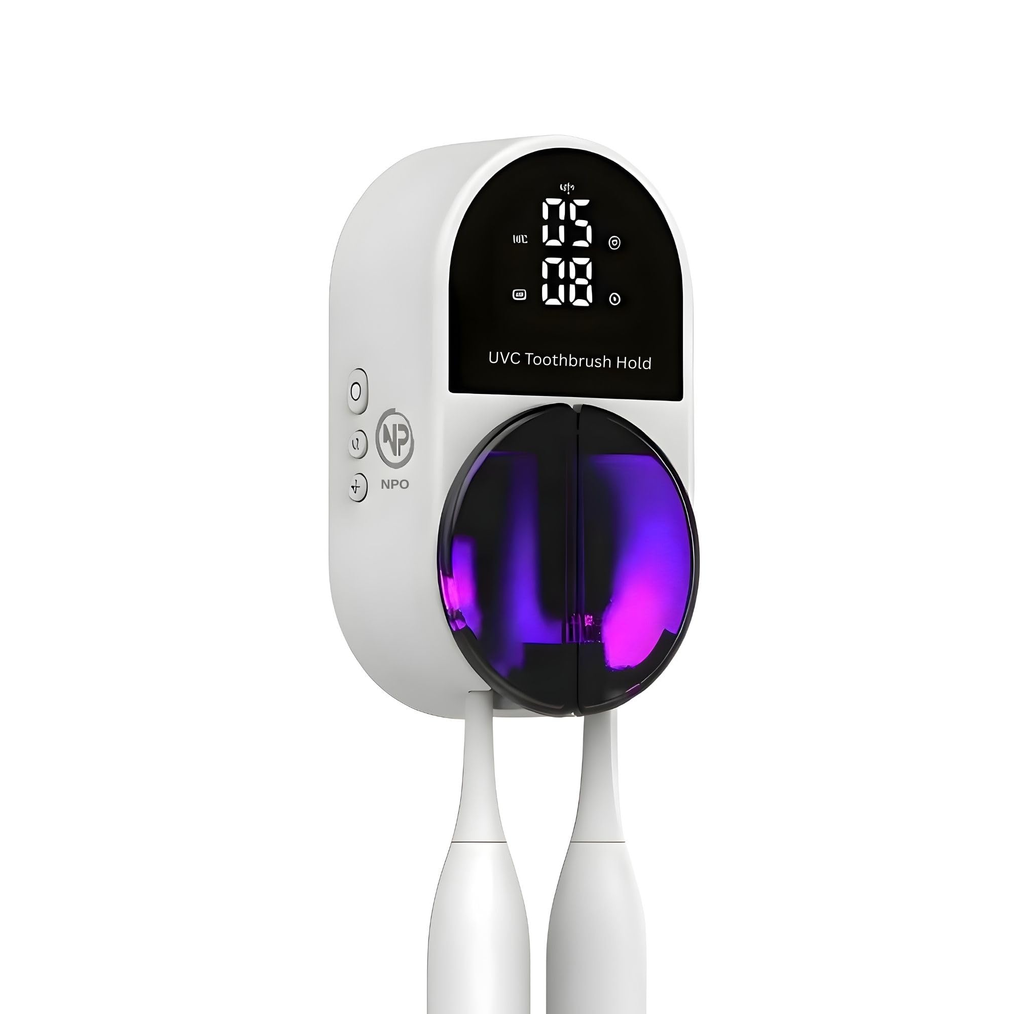 NPO ESX9 Led Ekranlı Otomatik Açılan Kapaklı Şarjlı Fırça Tutucu ve UV Diş Fırçası Sterilizatörü