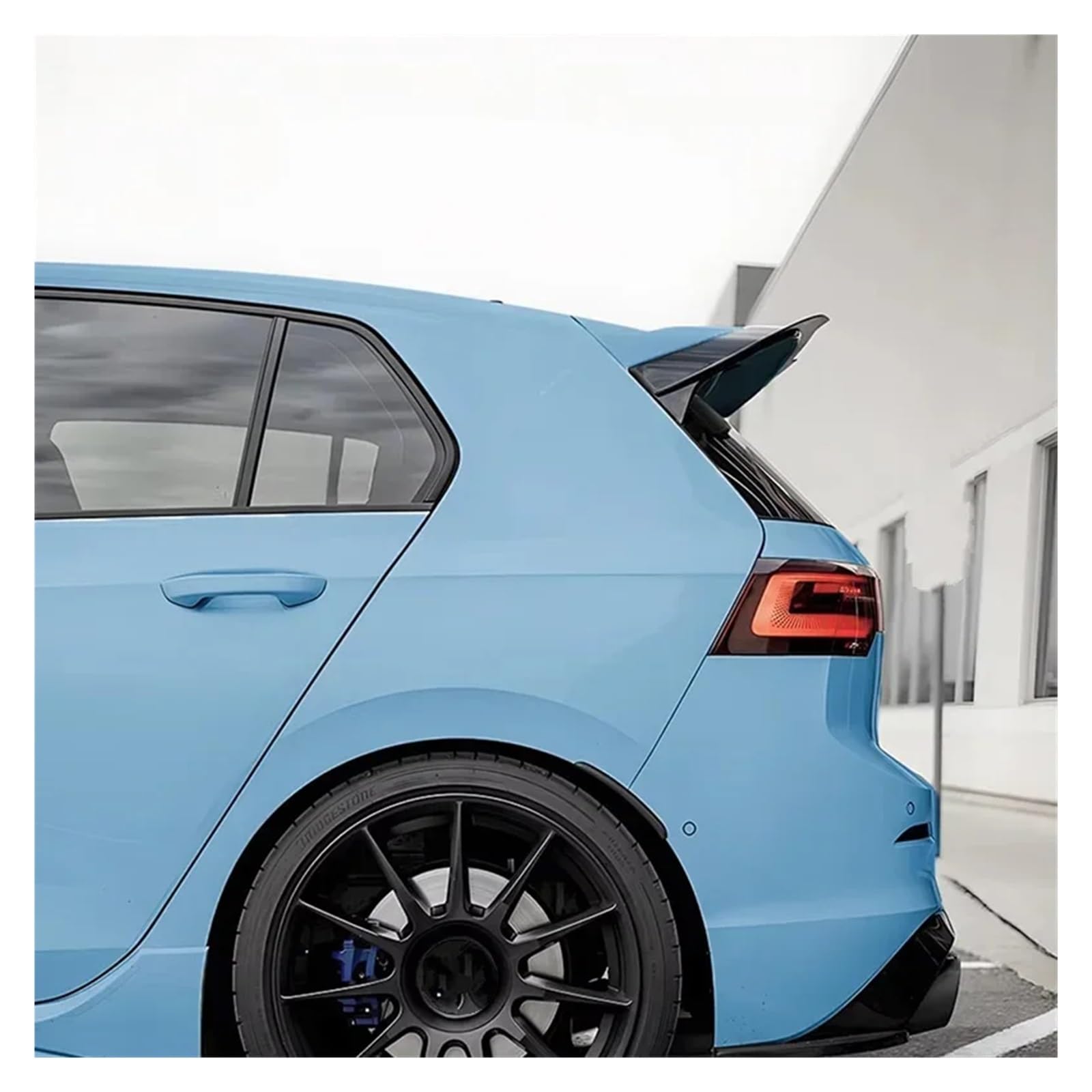 Kit Diffusore Alettone Posteriore Per VW Per Golf 8 MK8 R Per GTI 2020-2025(Nero lucido)