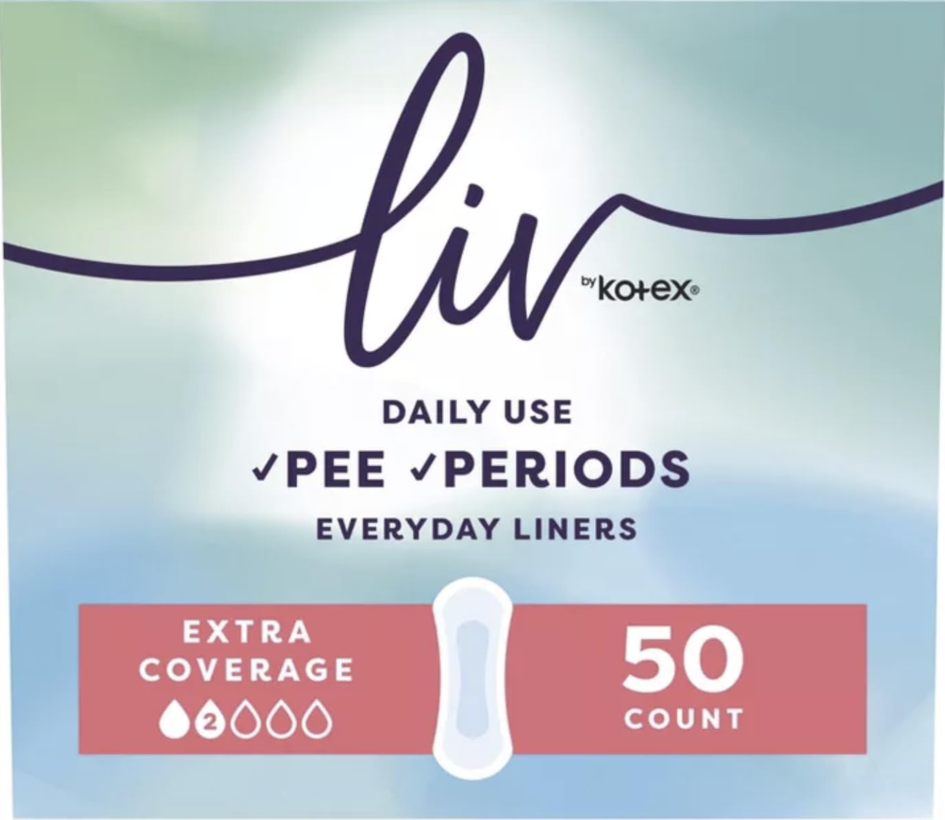 Liv by Kotex Period & Pee Overnight Absorbency Ultra Thin Pads - 20ct (50, 2)