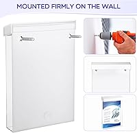 Vista 5 de Remerry 2 piezas de acrílico para folletos al aire libre de 6 x 9 pulgadas, caja de literatura transparente para montaje en pared con tapa blanca