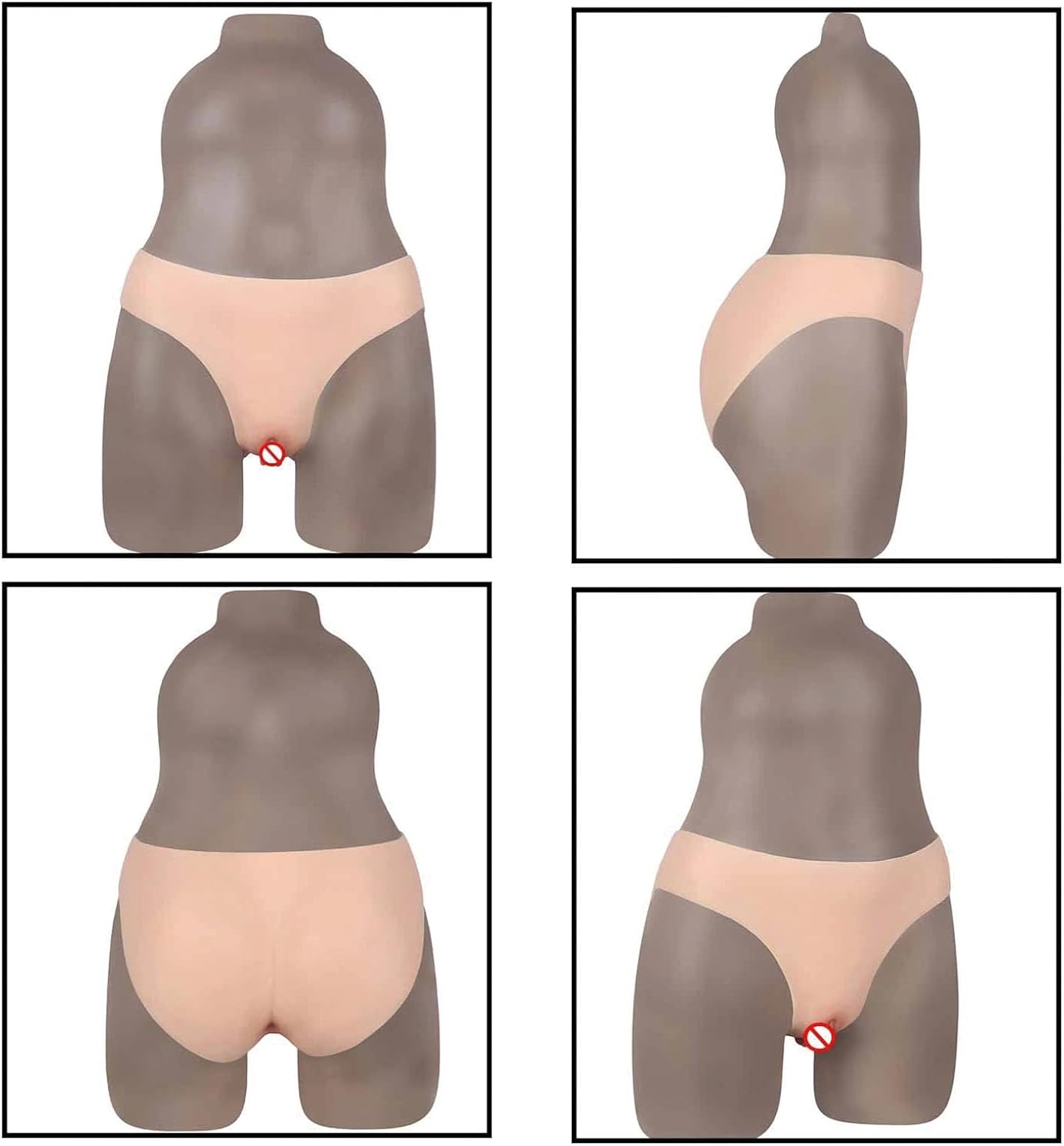 GAOLEI Silicone Realistic Vagina Panty Triangle Silicone Underpants Enhancer Hip for Transgender and Shemale