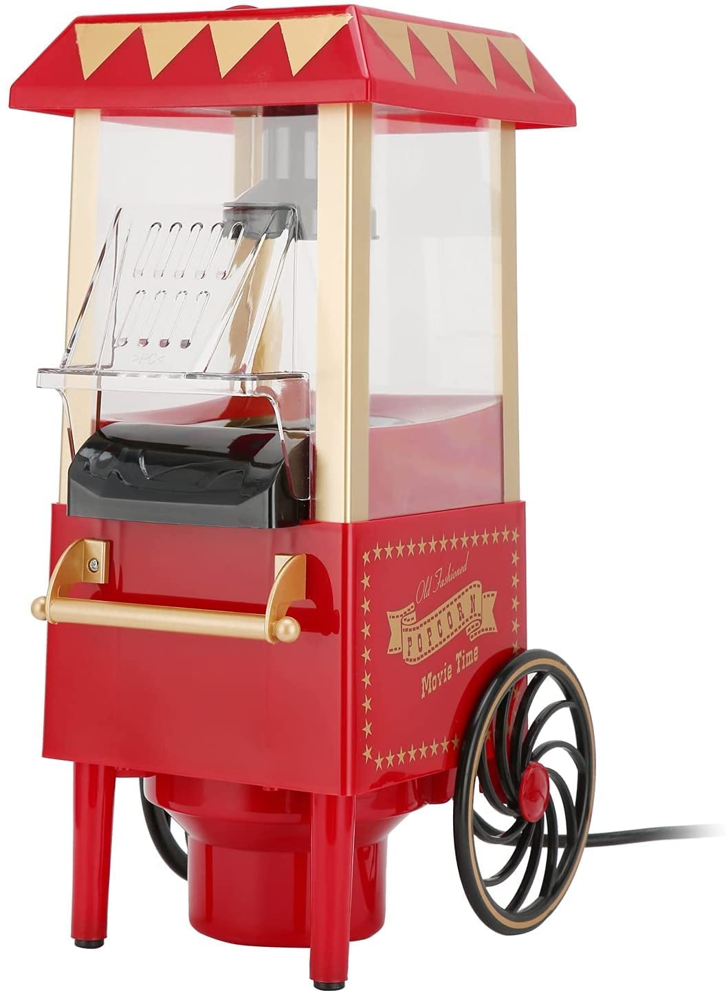 Macchina per Popcorn, Mini Macchina per Popcorn ad Aria Calda Senza Grassi/Senza Olio, Festa di Compleanno Automatica con Piastra Antiaderente
