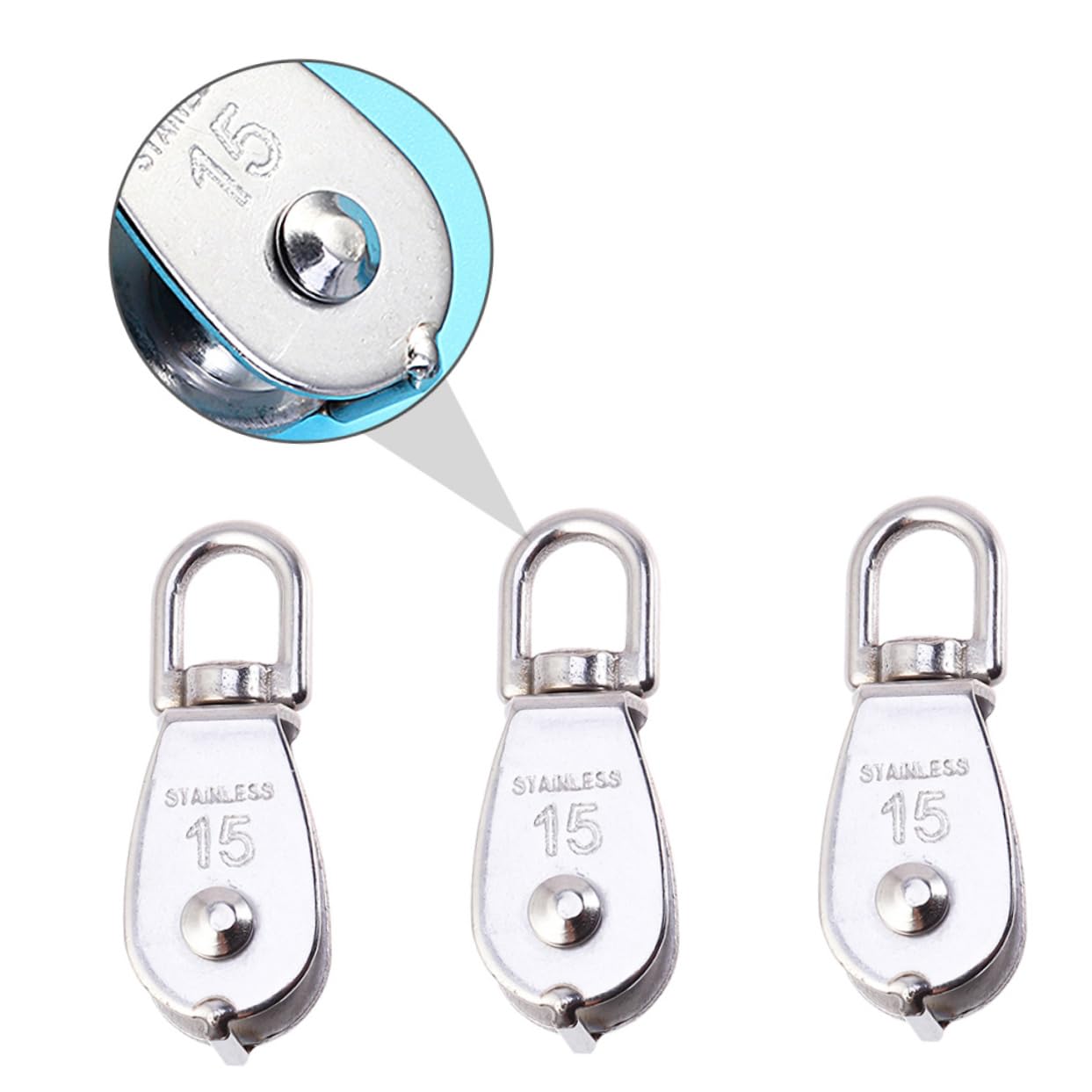 FUNOMOCYA 8pcs Fishing Net Pulley Wheel High Strength Anti-Corrosive Heat Resistant for Net Lifting Easy Rope Handling