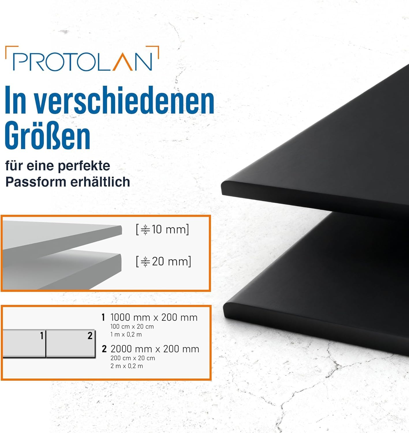 Rammschutz Wand Schutzleiste (2000x200x15mm, schwarz) – Robuster Kantenschutz aus PE-Kunststoff – Wandschutz für Gastronomie & Gesundheitswesen – Leicht zu reinigen & Lebensmittelbeständig