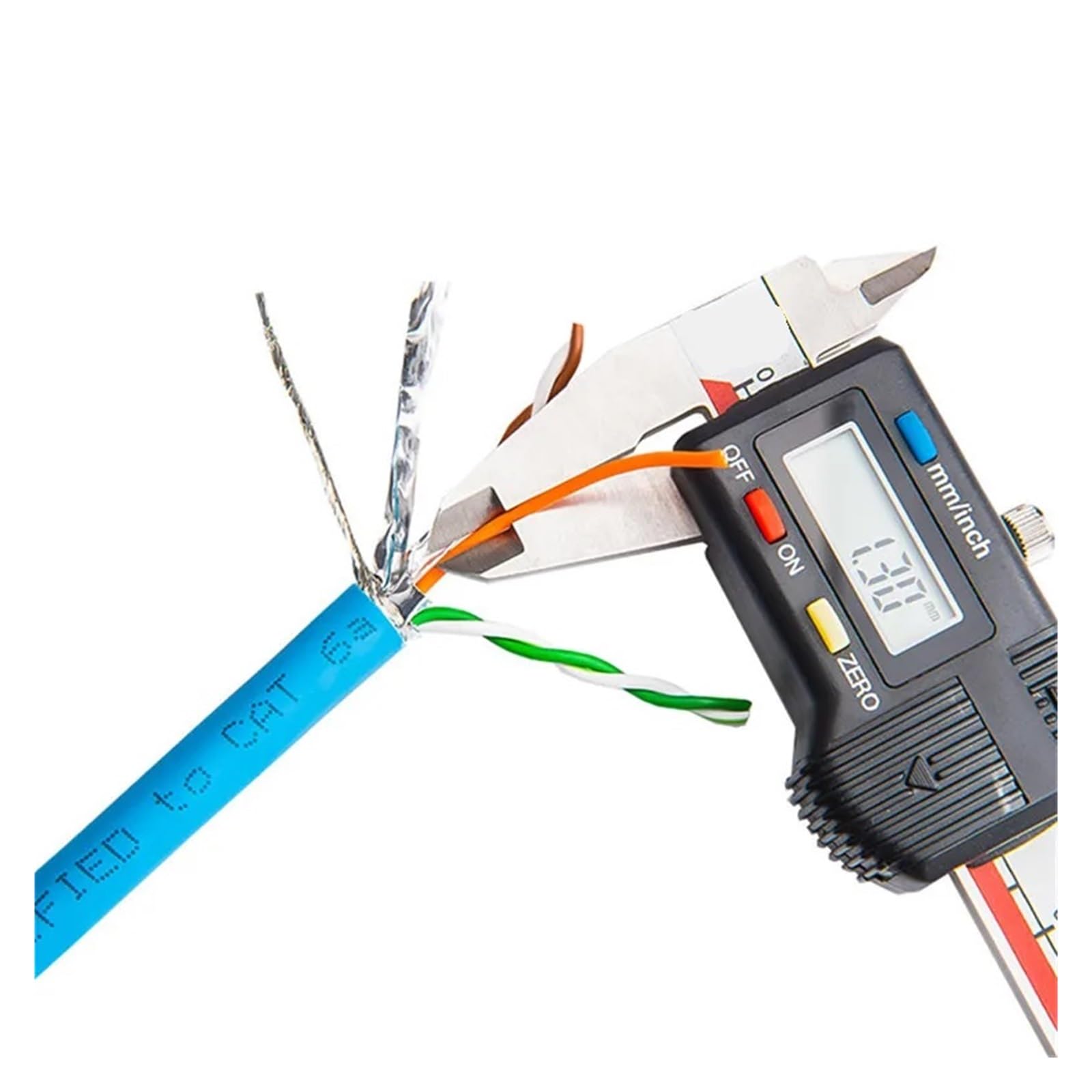 Câble Ethernet Lan Cat 6A Installation RJ45 S/FTP Double blindage cuivre massif 23AWG 0.57mm LSZH 10G fil réseau Internet bleu (Size : 30M)
