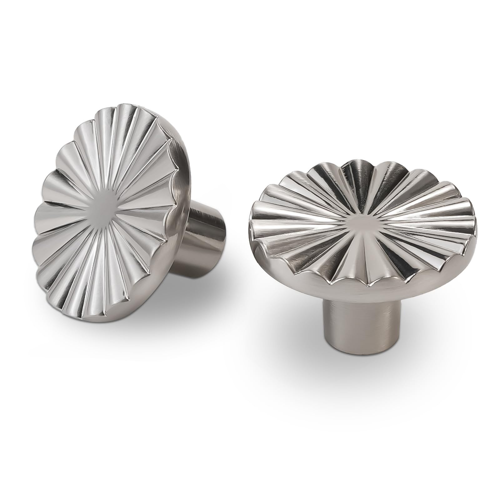 Paquete de 10 manijas de gabinete de cocina de níquel satinado cepillado para gabinete, pomos plateados para cajones de cocina
