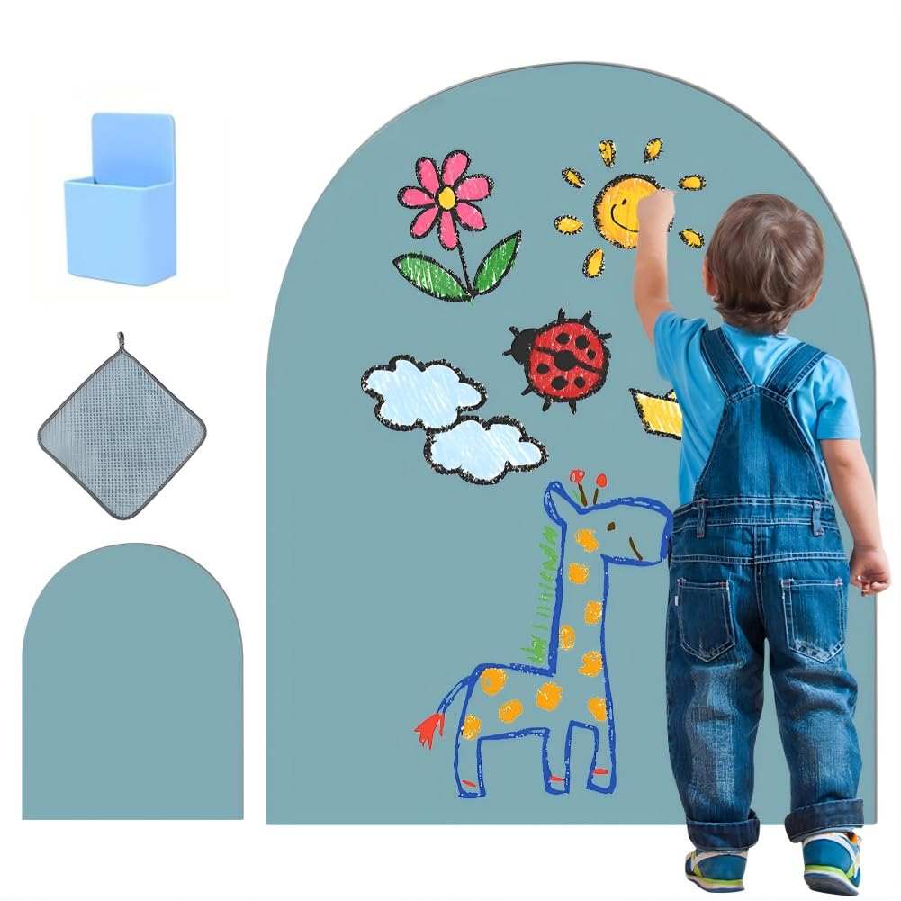 Magnetic Board Children's Drawing Board 80 x 100 cm, Magnetic Drawing Board with Storage Box and Cleaning Cloth