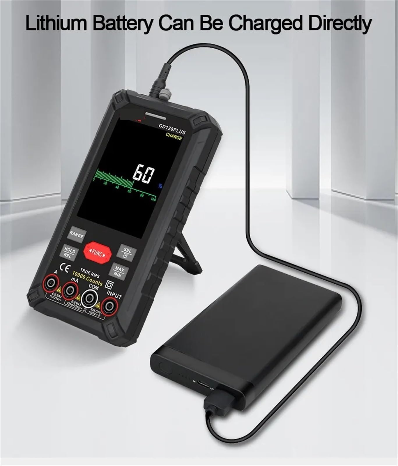 Multimetr cyfrowy, Inteligentny akumulatorowy cyfrowy multimetr True RMS 9999 zliczeń 1000 V 10 ADC AC napięcie prądu multimetr kolorowy LCD multitester