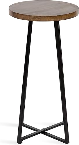 Miniatura 4 de Kate and Laurel Zia - Taburete moderno para mostrador, 13 x 13 x 25 pulgadas, madera natural y negro, taburete decorativo contemporáneo para cocina