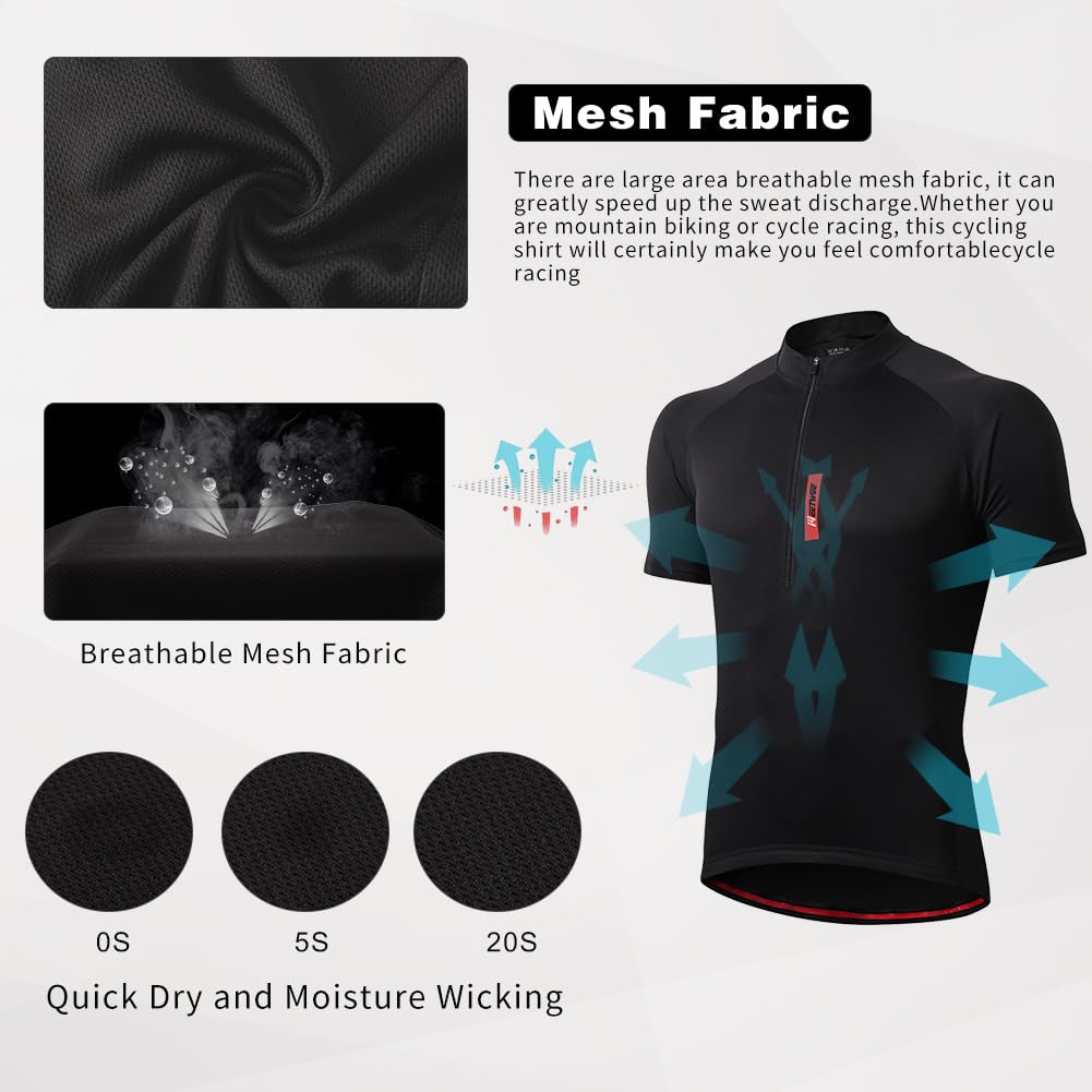 FEIXIANG Maillot Cyclisme Homme, Manche Courte Tenue Maillot T-Shirt Cycliste Respirant Séchage Rapid Vélo