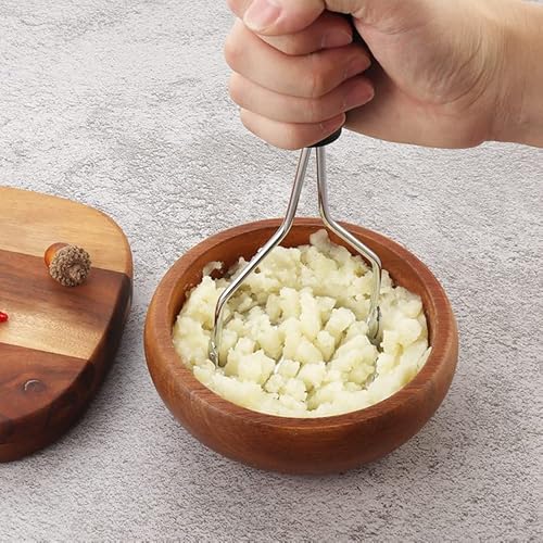 Amassador De Batata e Legumes Inox Manual Com Cabo De Plástico Ergonômico Anti Calor Para Varios Tip