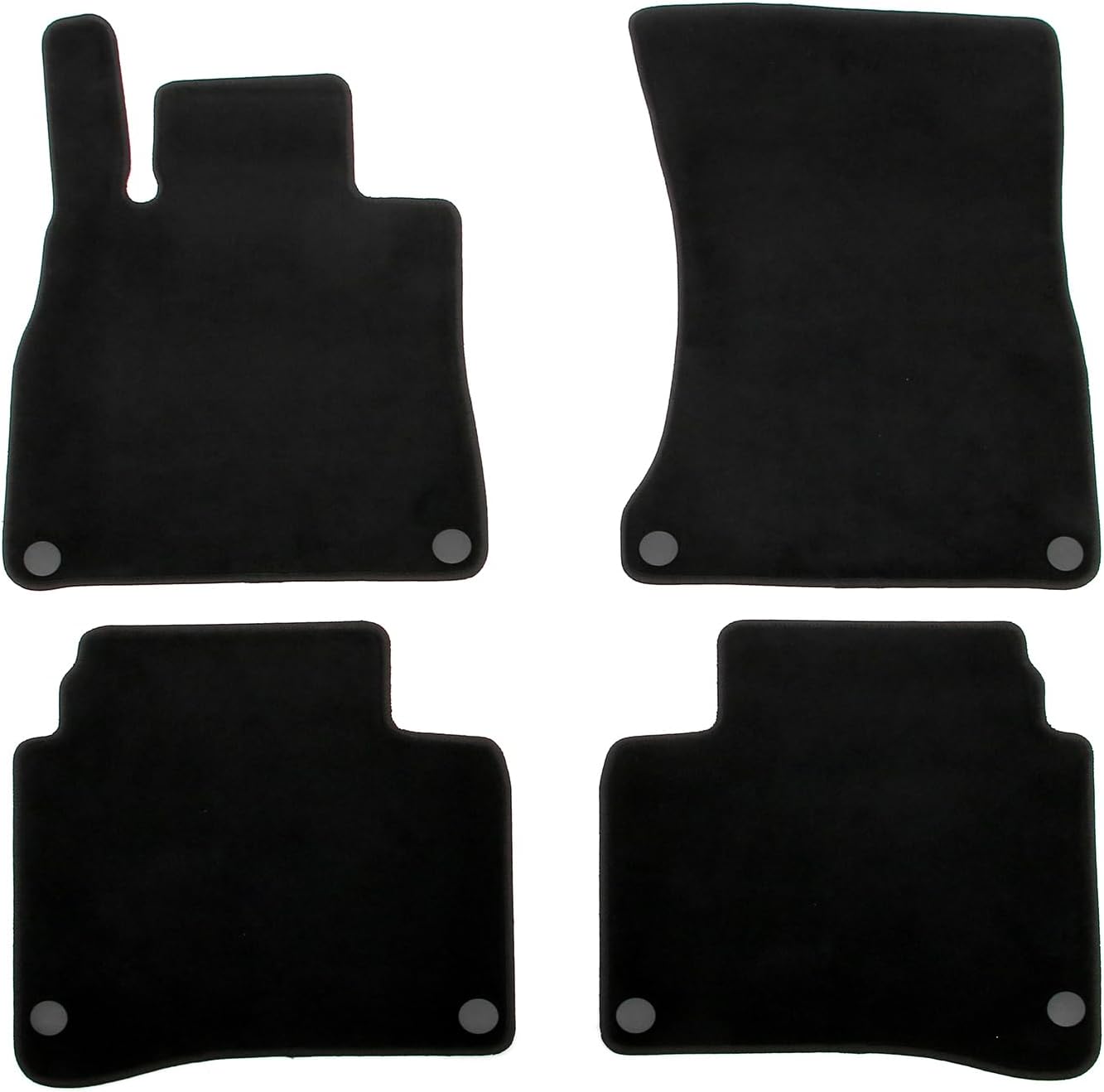 IKON MOTORSPORTS, Nylon Car Floor Mats Compatible with 2014-2020 Mercedes-Benz S-Class W222 Sedan, OE Fitment Style Black Driver Passenger Car Carpets, Front Rear 4PCS Full Set