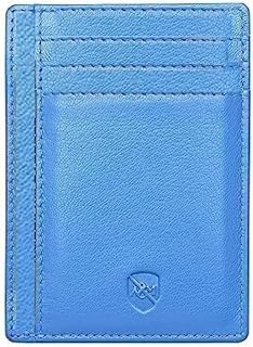 Leather Card Holder Slim Wallet with Zip Coin Pocket, RFID Blocking Minimalist Wallet Credit Card Holder, Holds up to 5 Cards and Bank Notes, with Gift Box