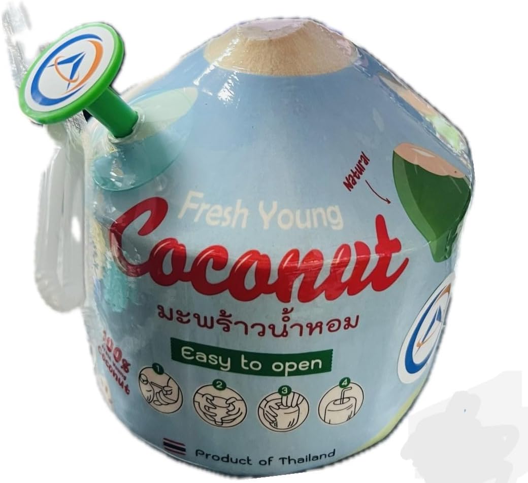 Fresh Young Coconut I 100% Natural I Product of Thailand (Pack of 1)