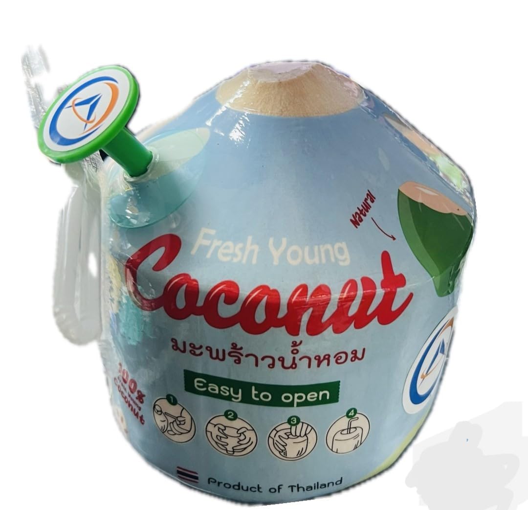 Fresh Young Coconut I 100% Natural I Product of Thailand (Pack of 1)