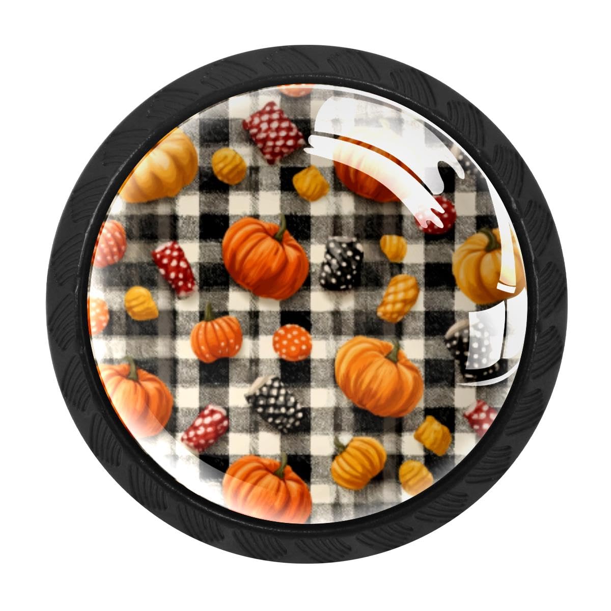 HEOEH 4 PCS Cabinet Knobs, Pumpkins Candy Drawer Knobs Dresser Handles