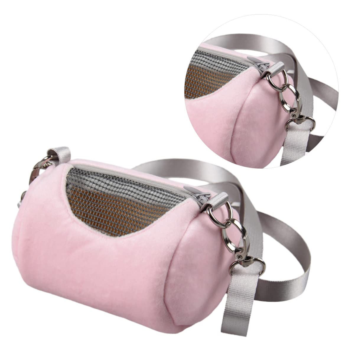 ERINGOGO Portable Hamster Carrier Bag Round Pink Pet Travel Storage for Hamsters Durable Breathable Design for Camping Sightseeing Convenient Pet Travel