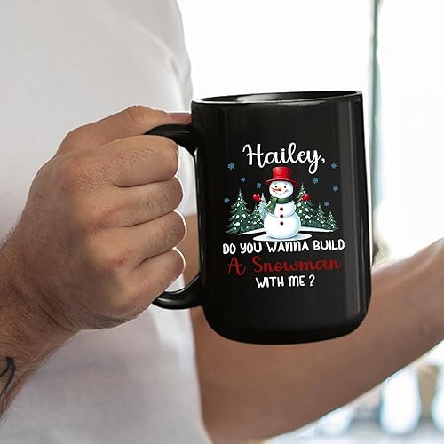 Vista 133 de Taza de café de Navidad personalizada con muñeco de nieve, taza de cerámica de Navidad, taza de Navidad personalizada con nombre, taza de Navidad