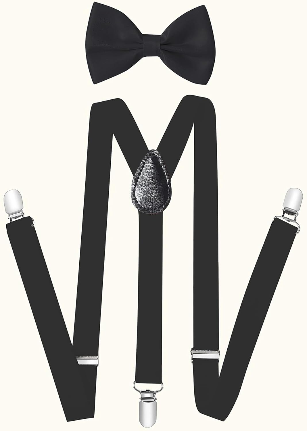 BABEYOND 1920s Mens Gatsby Gangster Accessories Set Panama Hat Suspender Bow Tie - Image 2