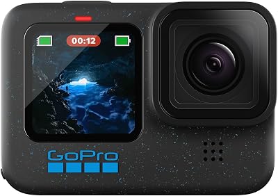 GoPro HERO12 Black – Caméra d’action étanche avec vidéo Ultra HD 5.3K60, Photos 27MP, HDR, capteur d’image 1/1.9″, Diffusion en Direct, Webcam, stabilisation