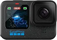 GoPro HERO12 BLACK - à Prova D'água com 5.3K60, 27MP, Vídeo + Foto HDR, HyperSmooth 6.0, Trava de horizonte 360°, Live + webcam, Áudio por Bluetooth, Bateria enduro, QUIK