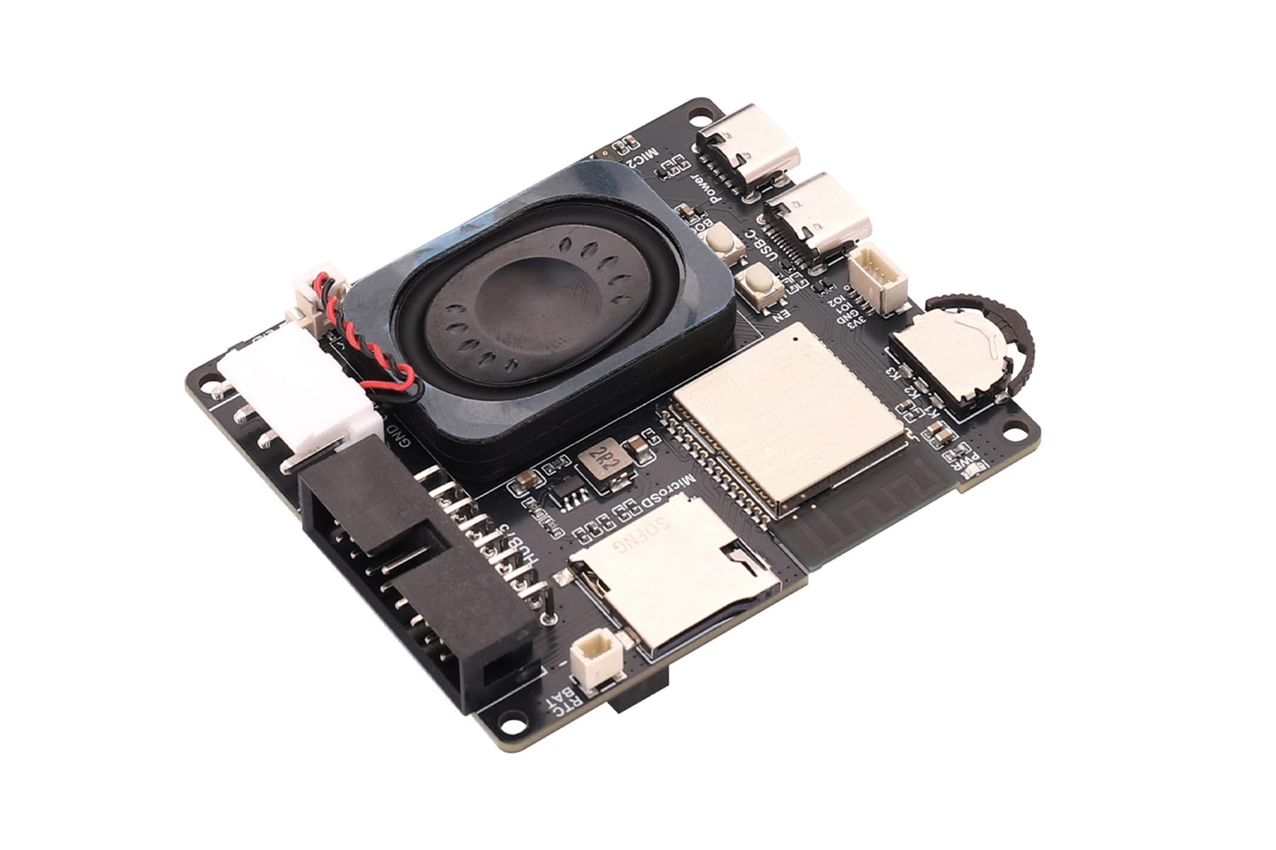 HUB75 płyta kontrolera matrycy RGB z microSD, audio i RTC | Programowalny kontroler matrycowy LED z dwoma portami HUB75, zasilaniem typu C, wejście/wyjściem audio