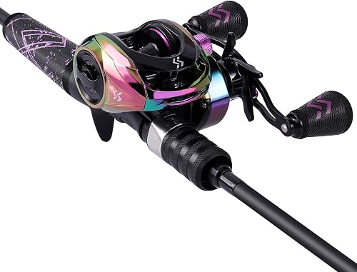 One Bass Angelrute und Rolle Combo, Baitcasting Combo mit SuperPolymer-Griff, Sc