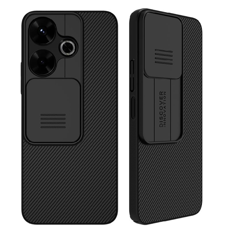 for Xiaomi Redmi 13 4G/Redmi Note 13R 5G Case Cover,Redmi 13 4G Phone Case with Slide Camera Protector Cover Hard PC TPU Slim Rugged Protective Phone Case for Redmi 13 4G (Redmi 13 4G Black)