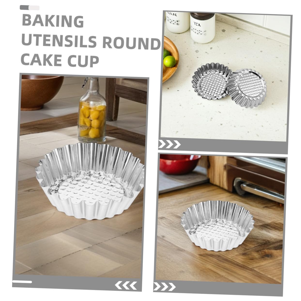 Uonlytech 30 Piezas Moldes Para Hornear De Acero Inoxidable Moldes Para Tartaletas De Huevo Redondos Con Bordes Decorativos Para Repostería Profesional