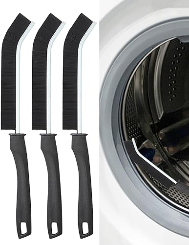 Cepillo de limpieza de huecos, 3 piezas de herramientas de limpieza de ranuras de puerta de ventana con mango ergonómico, cepillos limpiadores de