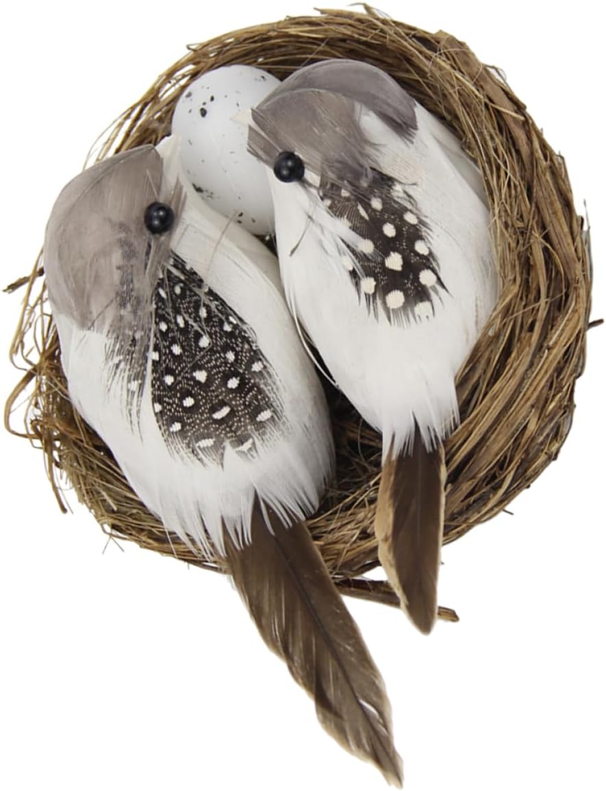 Hemoton 1Pc Artificial Bird Nest with Eggs Vivid Twig Nest for Theme Decoration and Materials for Christmas Tree Spring Floral Arrangements