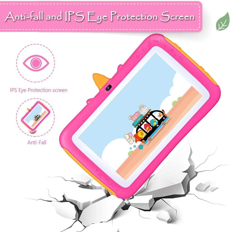 🛒 Crazy Deals Tablet for Kids 7 inch Kids Tablet, 2GB RAM 16GB ROM, Android 9.0 Tablet, Parent Control, IPS HD Display, Kid-Proof, WiFi, Google Certified Playstore, Android Tablet, Rose