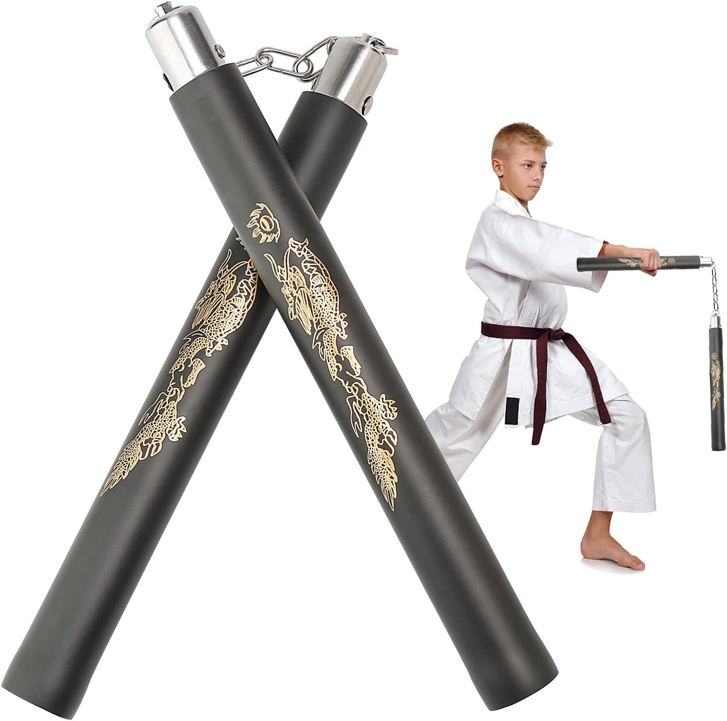 DONQL Foam Nunchucks for kids and beginners Training Nunchucks of Martial Arts Padded Training Practice Nunchakus Portable Good Gift and Toy for Kids