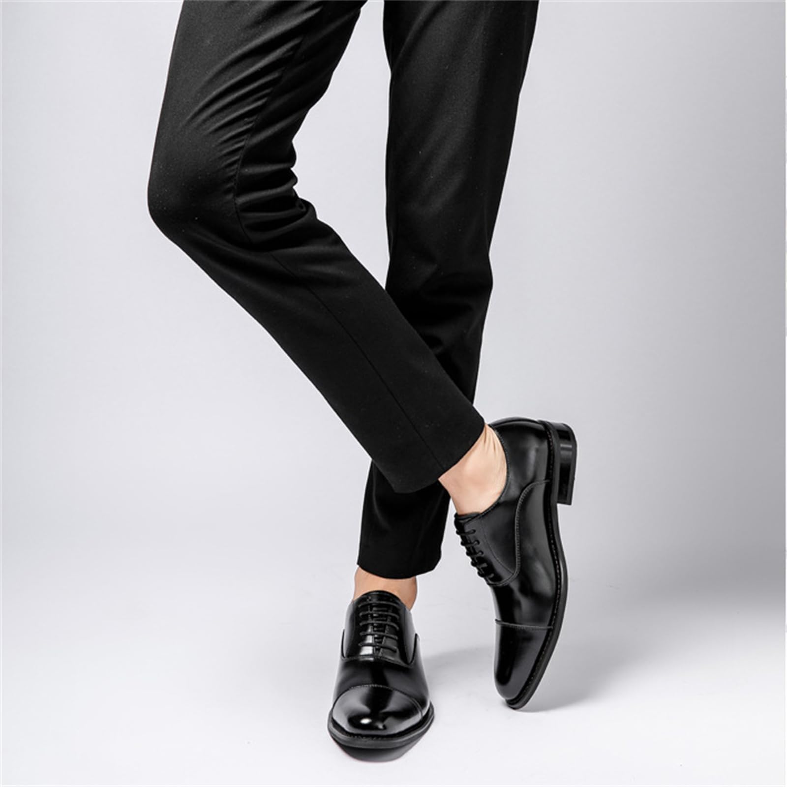 Scarpe Eleganti da Uomo Oxford con Punta A Punta da Lavoro Formali con Lacci