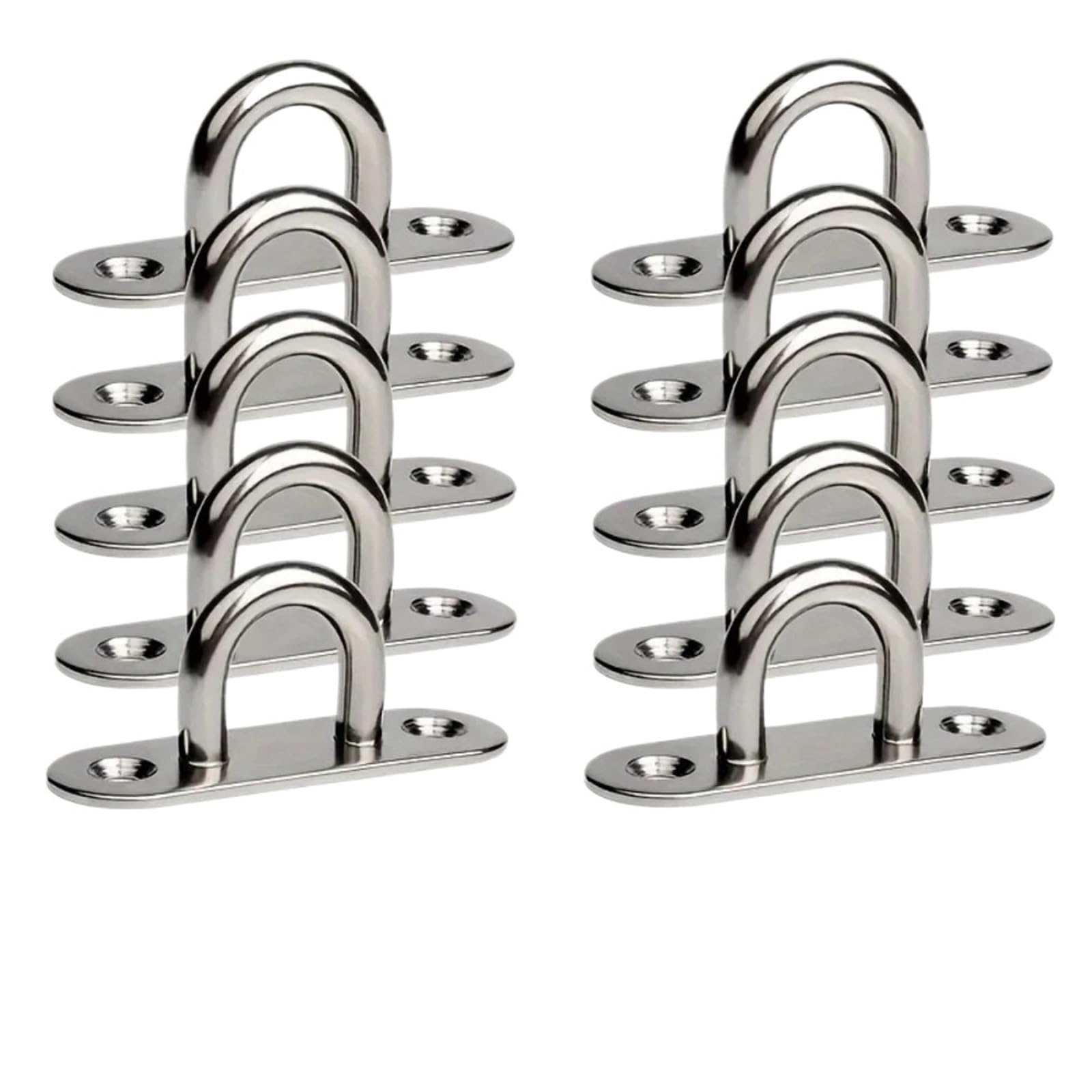 LTYKNGH Eye Plate 10pcs M5 Stainless Steel Screw Hooks Eye Plate with Ring for Marine Equipment Ceiling Wall Hangings