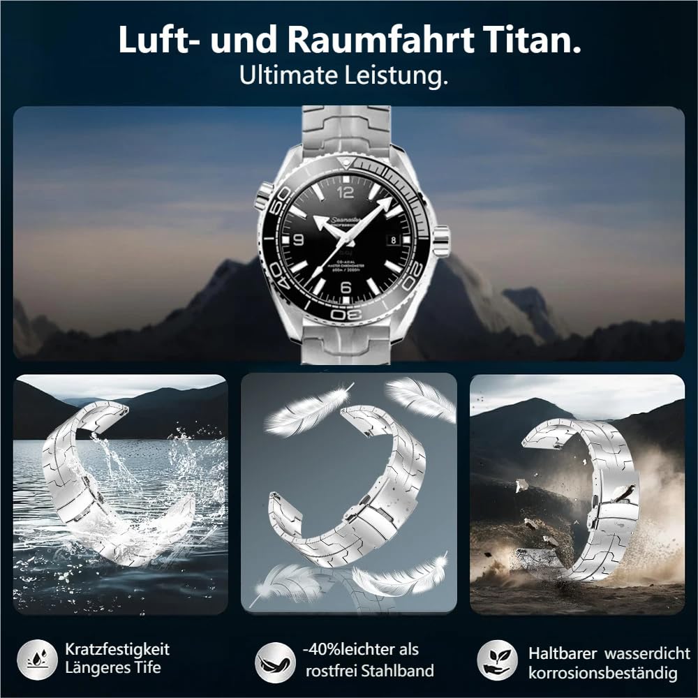 20mm 22mm Universelles Titan-Schnellverschluss-UhrenMetallarmband