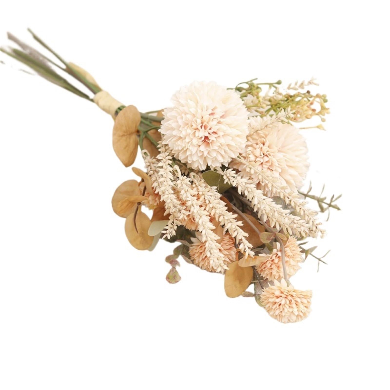 LuoAXINN Artificial Flower Branches Artificial Flowers Champagne Dandelion Prickly Ball Bouquet Home Decor Wedding Flower Arrangement Wheat Spike Plant(Color5)