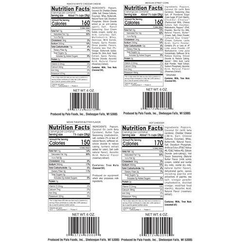 Miniatura 3 de Palo Popcorn Gourmet Cheddar Cheese Popcorn Snacks sin gluten, Pick 6 paquetes variados personalizados, bolsas de 6 onzas (paquete de 6)