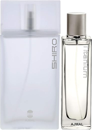 Ajmal Shiro and Titanium EDP Citrus Spicy Perfume for Men (90 ml + 100 ml), woody, oriental, fresh, Pack of 2