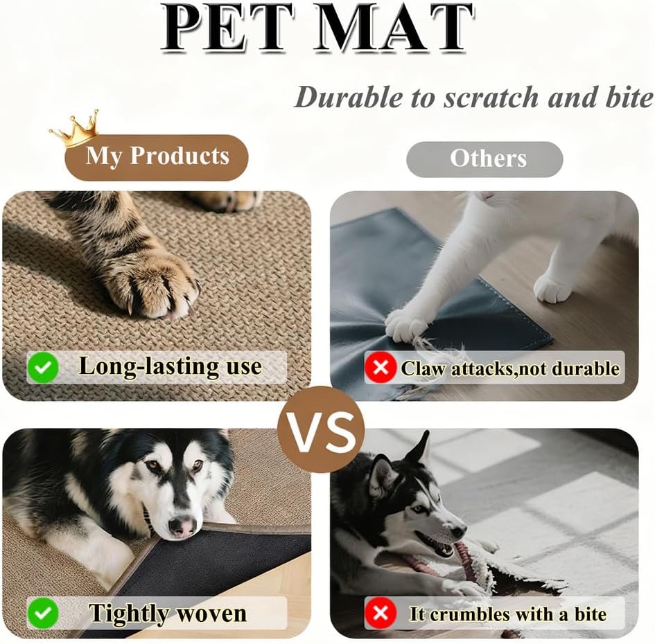 Cat Beds Round Cat Scratch Mats for Floor,Dog Crate Pad Flat Dog Bed,Washable Pet Bed Mat,for Medium Small Dogs,Suitable for All Seasons,Blue,50cm/19.7"/1.6'